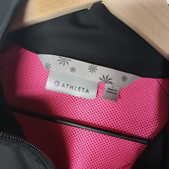 Athleta Queen Of The Mountain Running Jacket S Black Reflective‎ Zip Lightweight - Picture 4 of 11